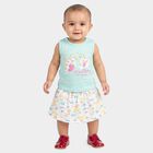 Infants Aqua Round Neck Top Skirt Set Upper and Bottom Set, Aqua, small