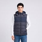 Men's Navy Blue Hooded Puffer Jacket, Navy Blue, small