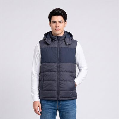 Men's Navy Blue Hooded Puffer Jacket