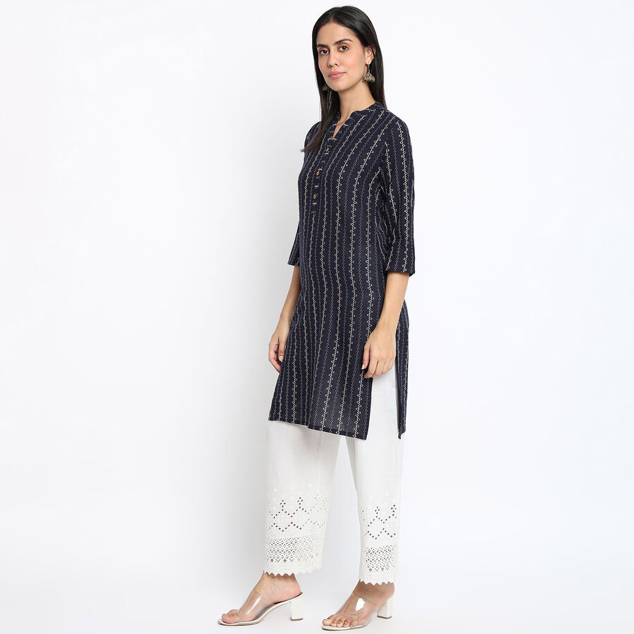 Cotton Printed Kurta, Navy Blue, large image number null