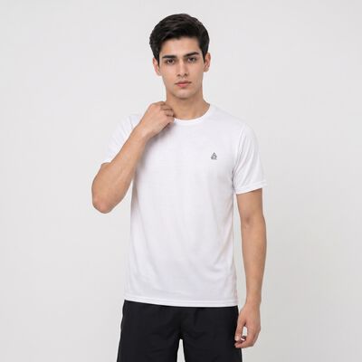 Men's White Round Neck Regular Drifit T-Shirt