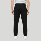 Men's Black Tapered Fit Side-Striped Track Pants, काला, small
