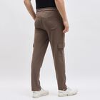 Men's Muted Brown Slim Fit Cargo Jogger, गहरा पीला, small