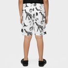 Boys' Off White Regular Fit Graphic Printed Bermuda Shorts, Off White, small