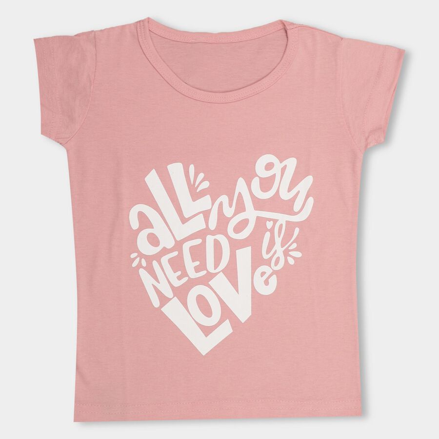 Light Pink Girls' Graphic T-Shirt - 6-8Y, Light Pink, large image number null
