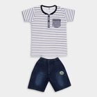 Boy's 100% Cotton Woven Baba Suit , सफ़ेद, small image number null