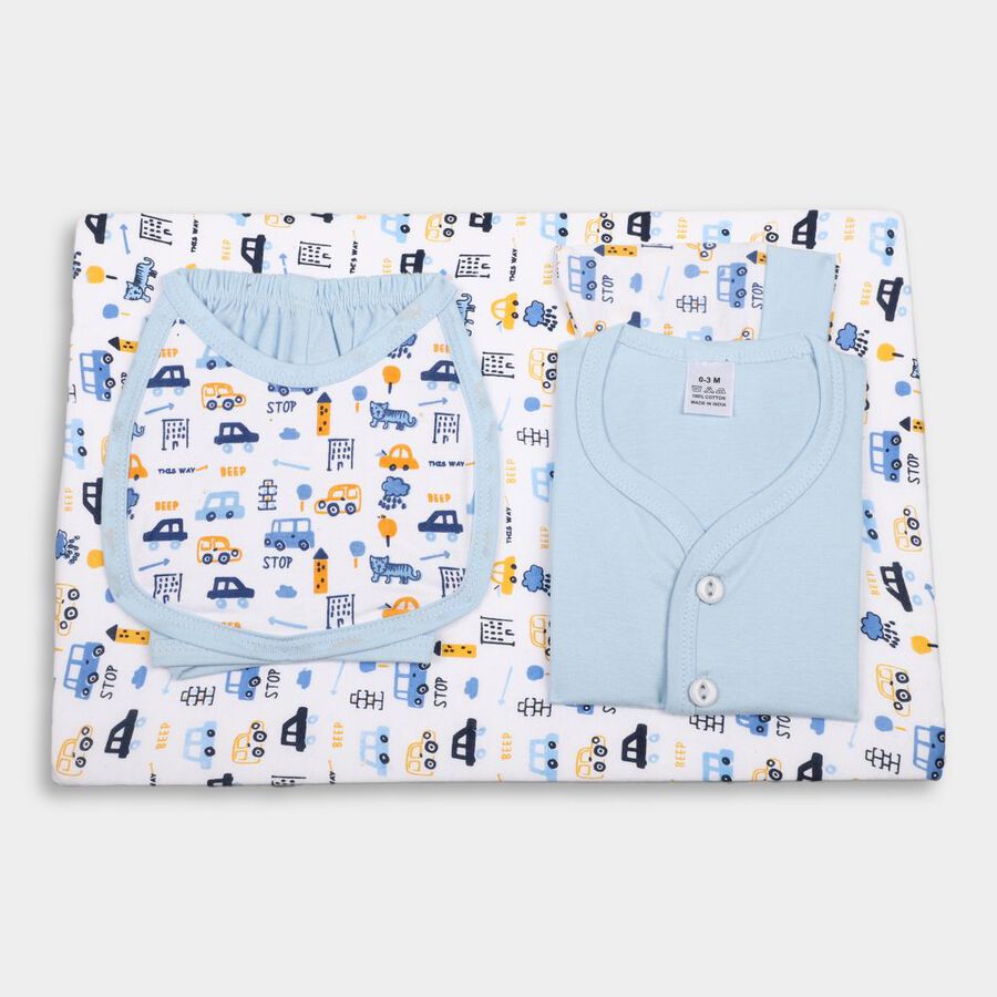Infants' Cotton Gift Set, Light Blue, large image number null