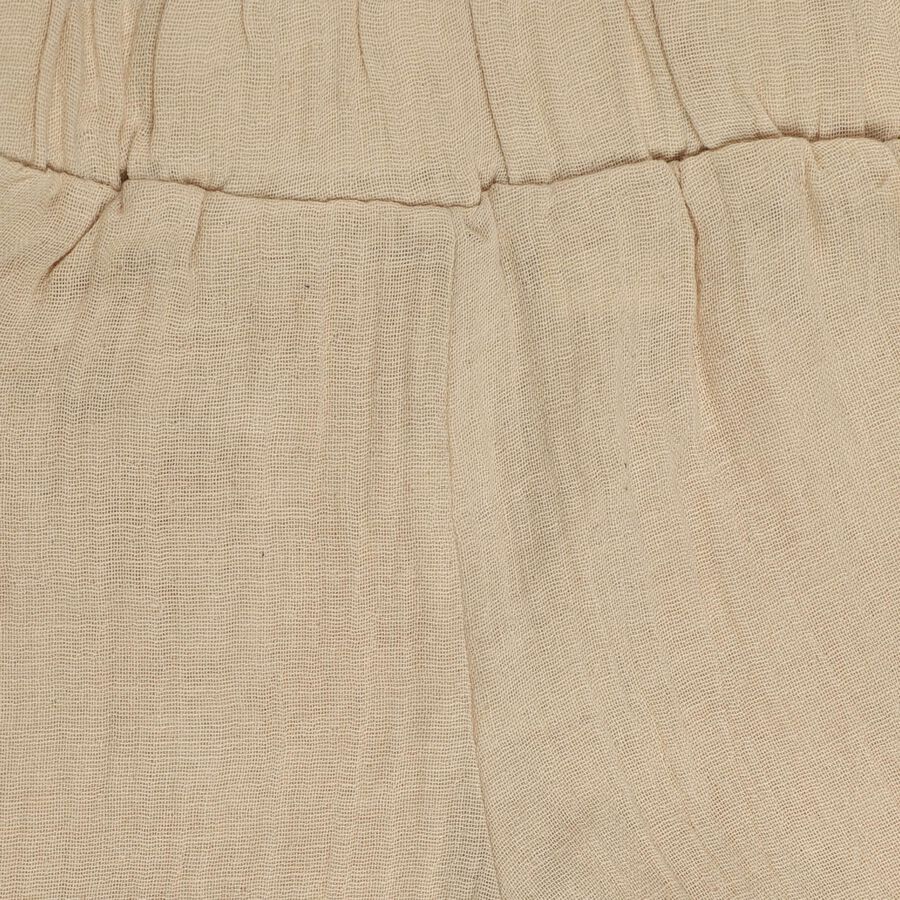 Infants' Beige Cotton Collared Textured Baba Suit, Beige, large