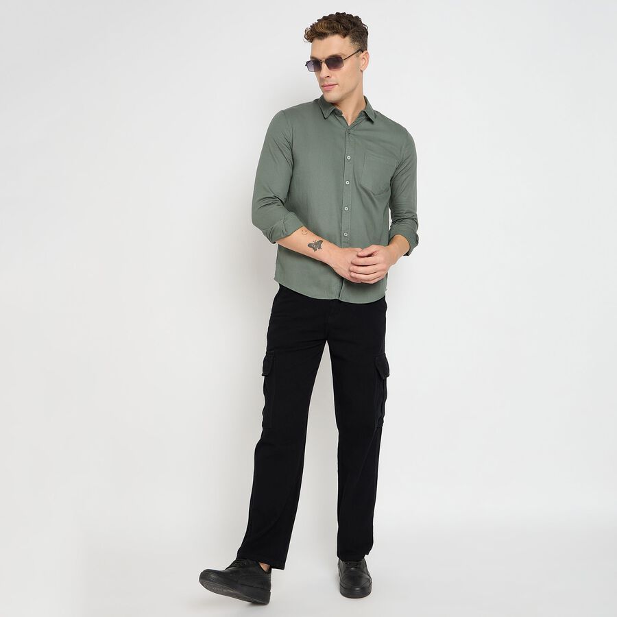 Men's Cotton Casual Shirt, ओलिव, large image number null