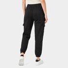 Women's Dark Grey Tapered Fit Cargo Track Pants, गहरा ग्रे, small