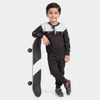 Boys' Charcoal Round Neck Colorblock Baba Suit, चारकोल, small