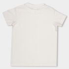 Boys Rich Eggshell White Crew Neck Casual T-Shirt, सफ़ेद, small image number null