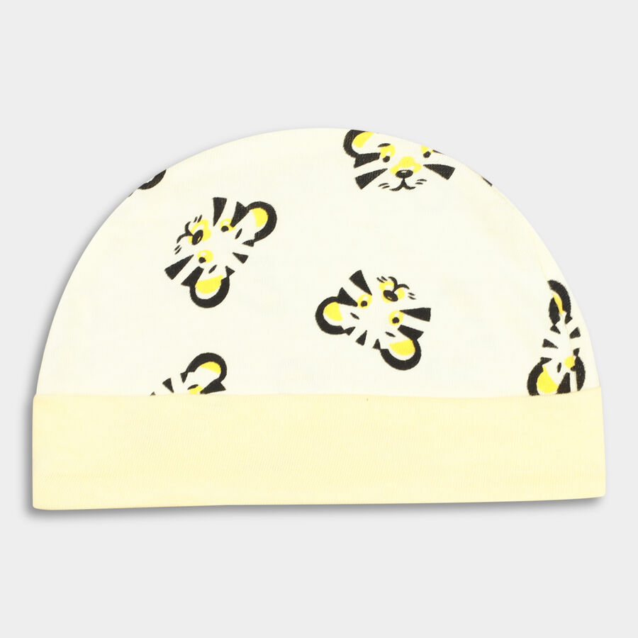 Infants' 100% Cotton Gift Set (Cap, Mittens, Booties), Yellow, large