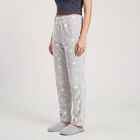 Women's Grey Straight Fit Moon Lounge Pyjama, हल्का ग्रे, small