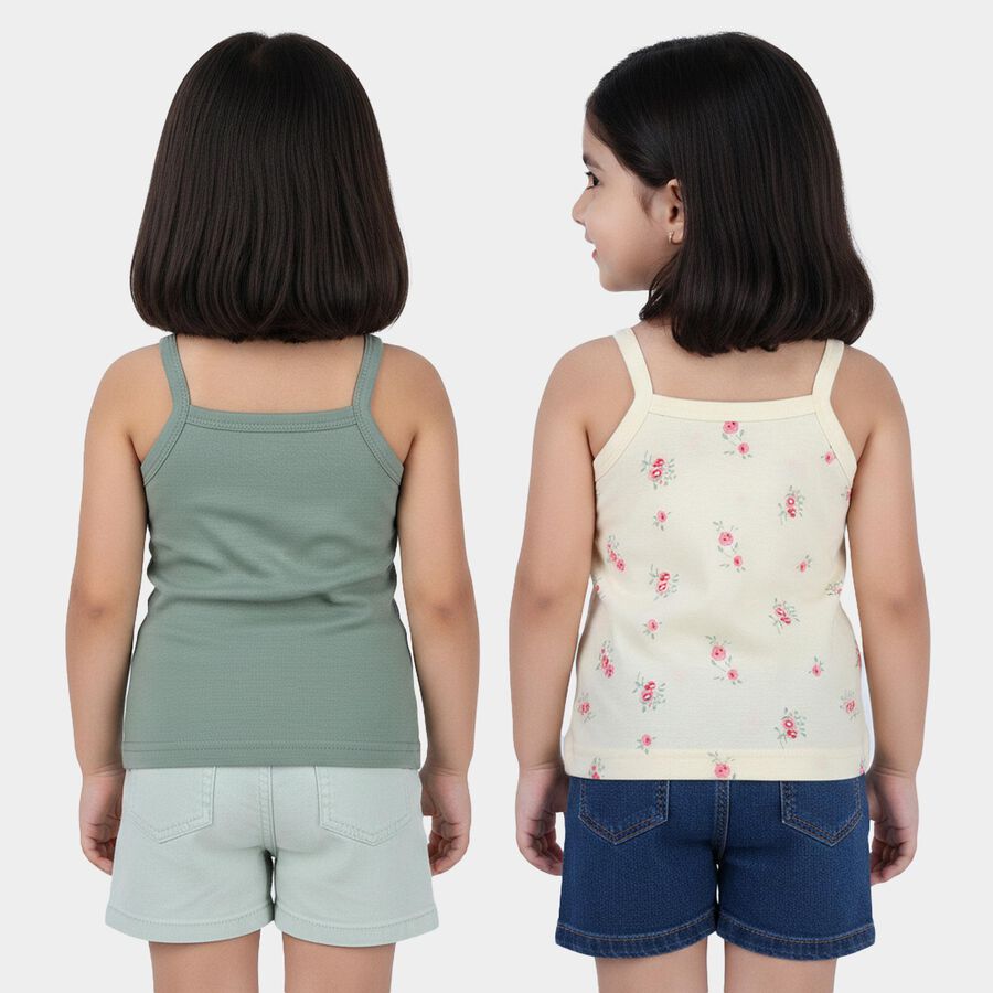 Girls Light Green Cotton Vest, हल्का हरा, large