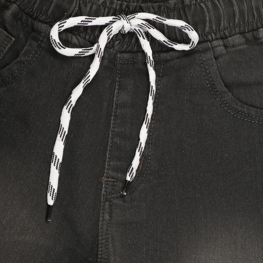 Boys' Faded Charcoal Black Slim Fit Basic Jeans, ओलिव, large image number null