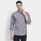 Men's100% Cotton Casual Shirt, Dark Grey, small image number null