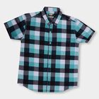 Boys' Bright Turquoise Cotton Regular Collar Casual Shirt, Mid Blue, small image number null