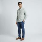 Men's Blue Cotton Button Down Classic Casual Shirt, एक्वा, small