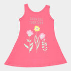 Girls Cotton Frock, Pink, small image number null