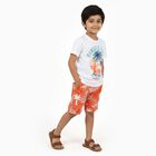 Boys' White Cotton Round Neck Graphic Baba Suit, सफ़ेद, small image number null