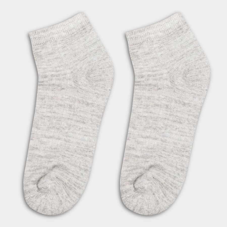 Men's Dark Charcoal Black and Eggshell White Cotton Blend Ankle Socks, Navy Blue, large