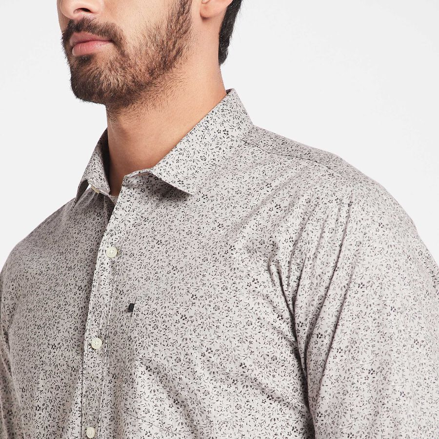 Cotton Printed Casual Shirt, Light Grey, large image number null