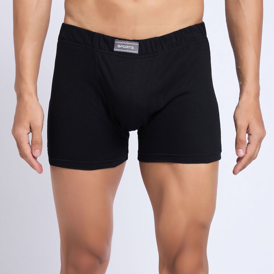 Men's 100% Cotton Trunks, काला, large image number null
