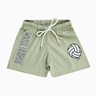 Boys Light Sage Green Printed Elastic Waist Bermuda Shorts, Light Green, small image number null
