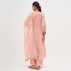 Women's Light Pink Round Neck Embroidered Kurta, Light Pink, small image number null