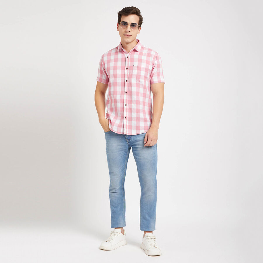 Cotton Checks Casual Shirt, Pink, large image number null