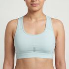 Women's Light Green Round Neck Seamless Racerback Sports Bra, Light Green, small