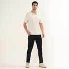 Men's Slim Fit Casual Trousers, काला, small