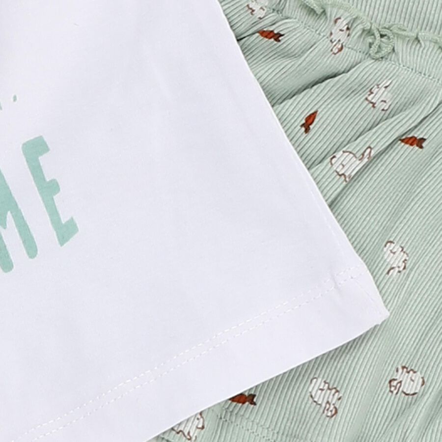 Infants' 100% Cotton Short Set, Light Green, large image number null