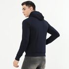 Men's Deep Midnight Navy Hooded Casual Sweatshirt, Navy Blue, small image number null