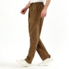 Men's Warm Camel Brown Relaxed Fit Cargo Track Pants, Khaki, small image number null