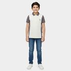 Boys' Yellow Cotton Round Neck Casual T-Shirt, पीला, small