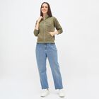 Women's Muted Olive Green Hooded Casual Sweatshirt, ओलिव, small image number null