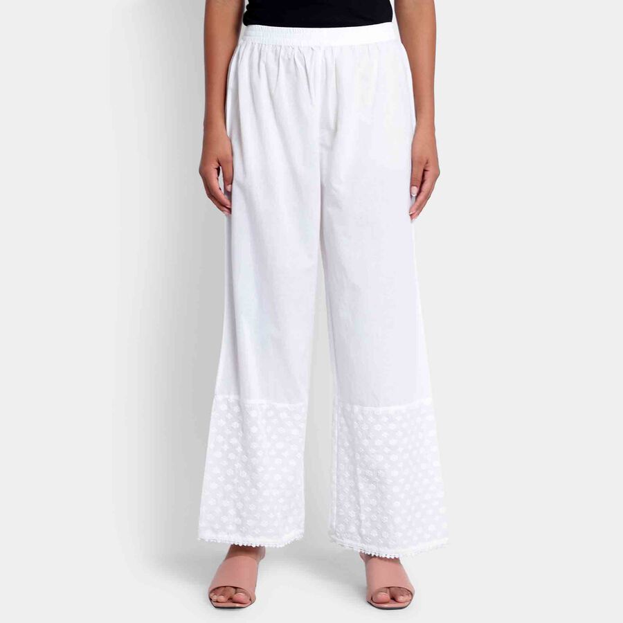 Embroidered Palazzo, Off White, large image number null