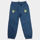 Girls Blue Jogger Fit Embroidered Jeans, Mid Blue, small