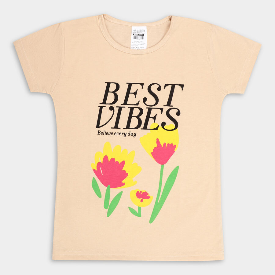 Girls' T-Shirt, गहरा पीला, large image number null