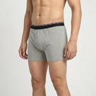 Men's Mid Grey Regular Fit Solid Trunks, मिश्रित मध्यम ग्रे, small