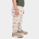 Infants Beige Jogger Graphic Printed Cotton Pyjama, गहरा पीला, small