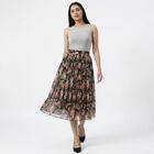 Women's Black Solid Straight Skirt, काला, small