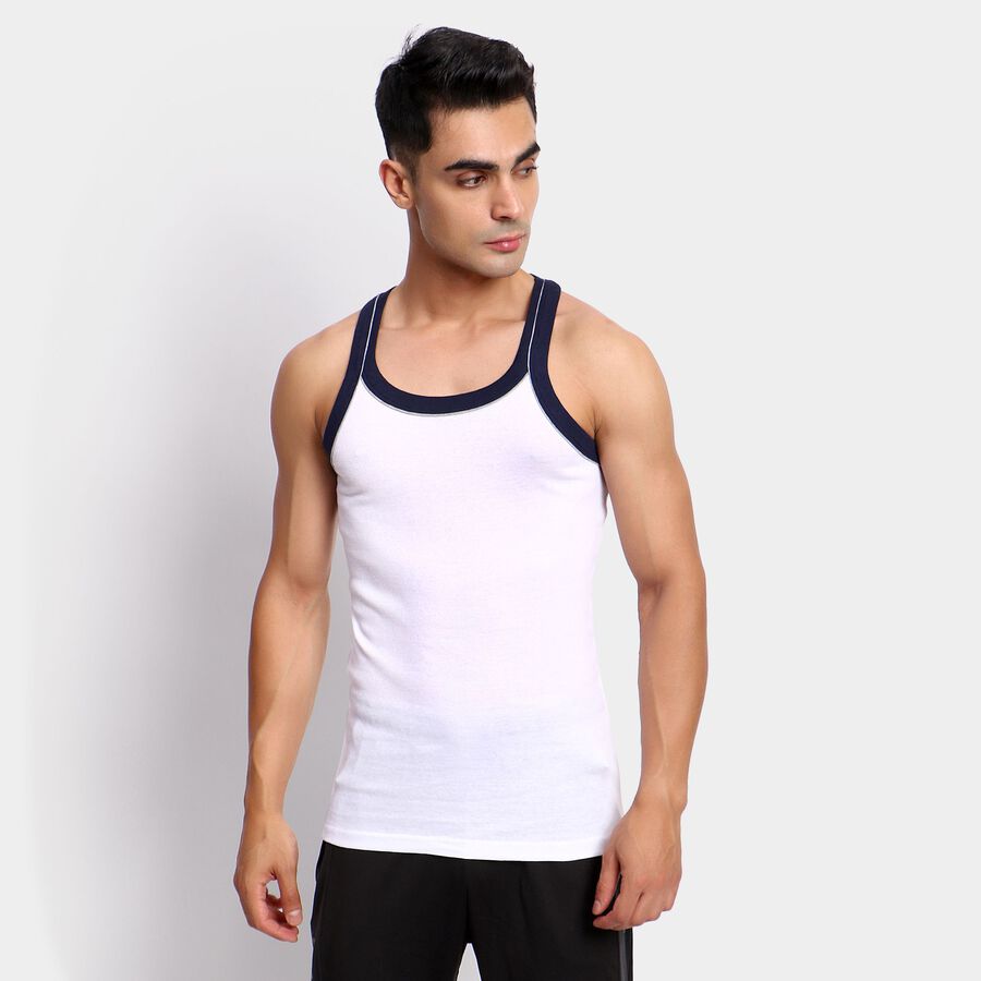 Men's 100% Cotton Gym T-Shirt, White, large image number null