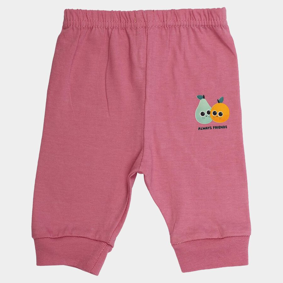 Infants Pink Jogger Graphic Printed Pyjama, Light Pink, large