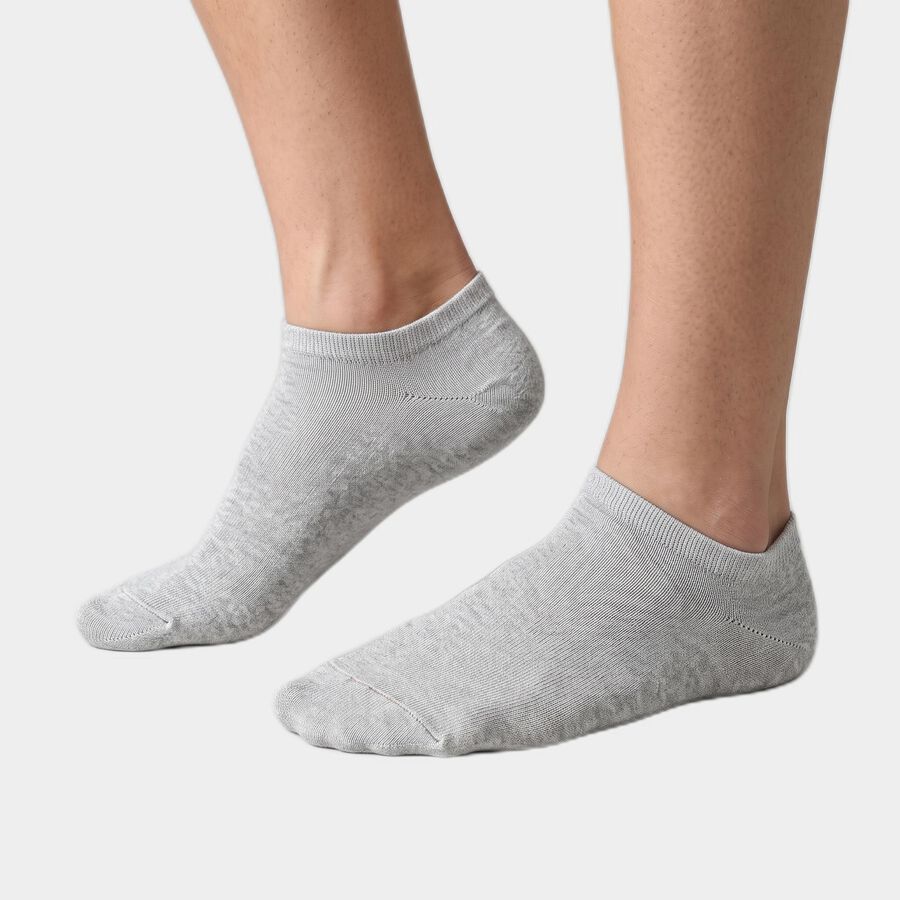 Men's Ankle Length Pack of 3 Socks ( Grey, White, Black ), मिश्रित हल्का ग्रे, large