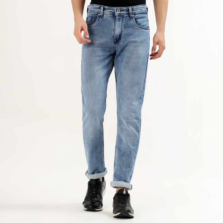 Men's Light Blue Regular Fit Classic Jeans, हल्का नीला, large image number null