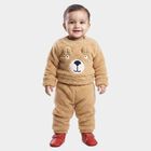 Infants' Beige Round Neck Bear Appliqu&eacute; Baba Suit, Beige, small