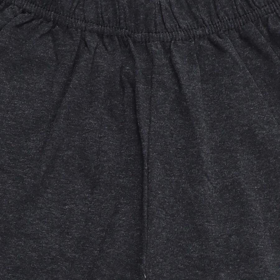 Boys' Charcoal Black Printed Cotton Blend Pyjama, Charcoal, large image number null